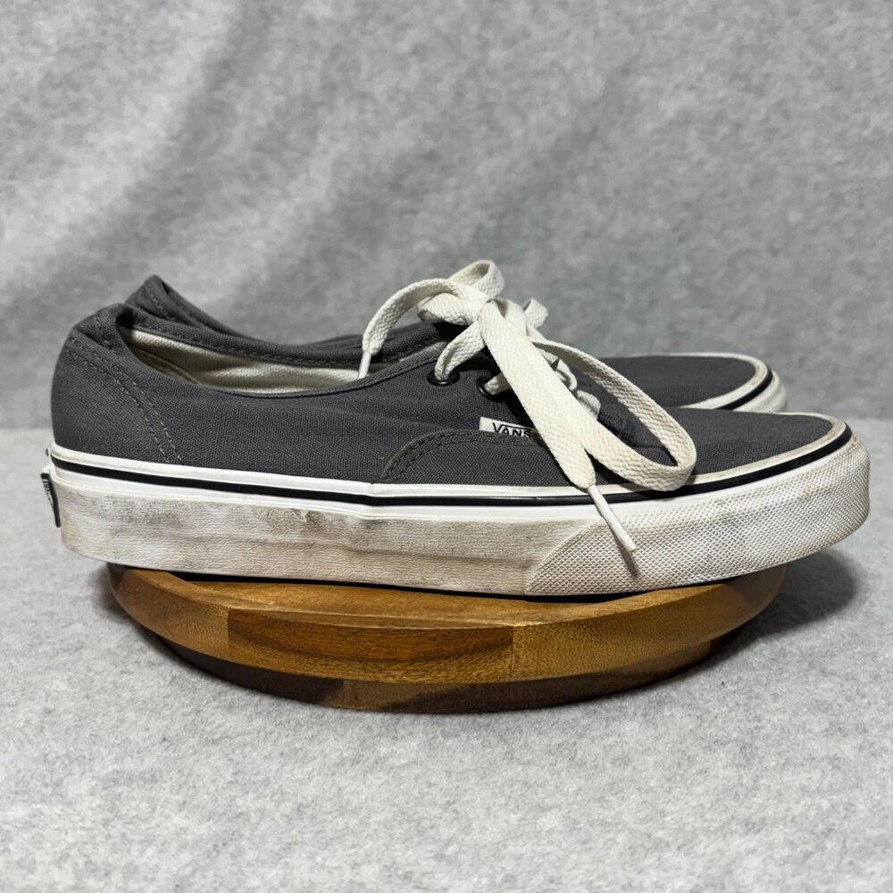 Vans Off The Wall Gray Canvas Lace-Up Sneakers Size 5 Mens Or 6.5 Womens